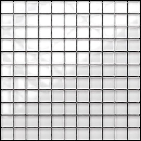 Mosaïque en verre pour salle de bain cuisine 30 x 30 cm - Perfect white (1/4)