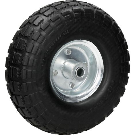 ECD Germany Ruota per Carriola PU 4.10/3.50-4mm Ruota con Cuscinetto a Sfera Antiforatura Ø260x85 mm Ruota della Carriola PU Solido Carico Massimo 130kg Ruota Carriola Carrelli di Ricambio Ruota Piena (1/3)