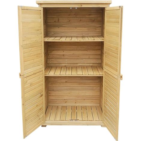 Casetta da giardino armadio ante a doghe 160 cm legno di abete tetto in bitume 160002170