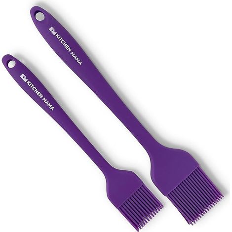 Pinceaux à badigeonner en silicone : lot de 2 pinceaux résistants à la chaleur pour la cuisson au four, au gril et pour étaler l’huile, le beurre, la sauce barbecue ou la marinade. Compatibles lave-va (1/5)