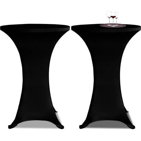 vidaXL Housses élastiques de table Ø 80 cm Noir 2 pcs (1/5)
