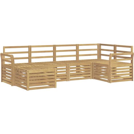 Outdoor Sofa Set 6 pcs White Polyester vidaXL (1/5)