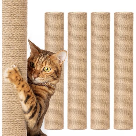 4 pièces de tiges de rechange pour arbres à chat, tige de remplacement en corde de sisal naturelle pour arbre à chat, recharge pour griffoir pour chaton, pour la rénovation de la tour à chats d (1/5)