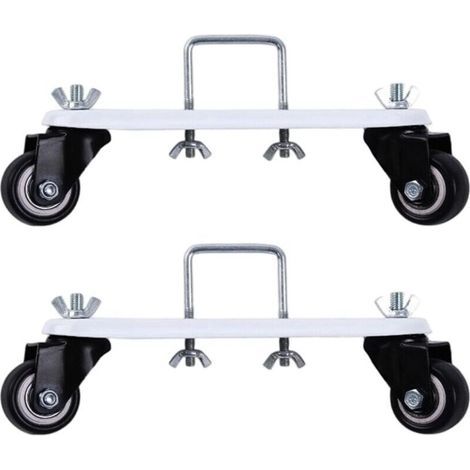 Lot de 2 supports de poulie mobiles pour rempli d'huile, base de cadre de chauffage électrique rotatif à 360° avec roues et frein, support en acier au carbone, roue silencieuse à (1/4)