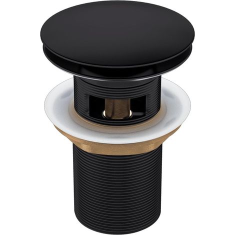 Tapón de rebosadero universal con pulsador, fabricado en latón. (1/3)