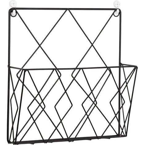 Multifunctional metal wall-mounted magazine rack for storing your magazines or newspapers (black) (1/5)