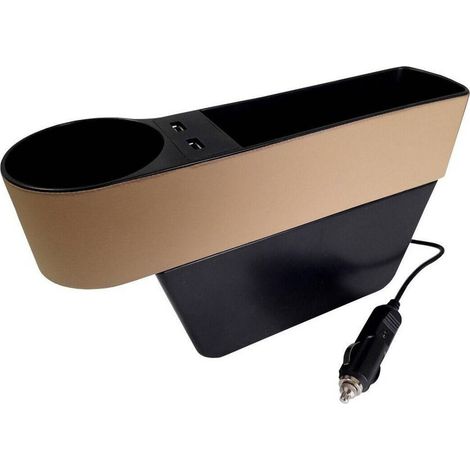 TRADE SHOP - Portaoggetti Universale Per Sedile Auto Porta Bicchiere Organizer 2 Porte Usb - (1/4)