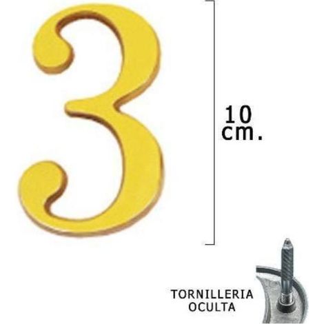 FPLUS numero de laton 100mm. "3" blister , - Medida: 10 cm.
- Incluye tornillos.
- Tornilleria oculta.
- Blister 1 pieza.
- Fácil instalación.
- Ideal para: casas, puertas, portale