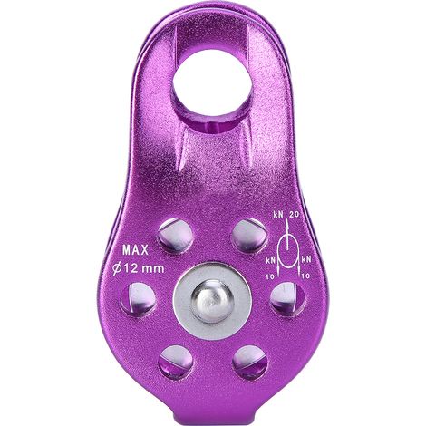 Poulie de levage robuste en alliage d'aluminium pour équipement d'escalade et de sécurité (Violet) (1/5)