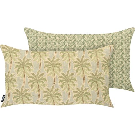 Conjunto de 2 cojines decorativos para exterior mezcla de poliéster y lino accesorios de jardín multicolor Barleria (1/5)