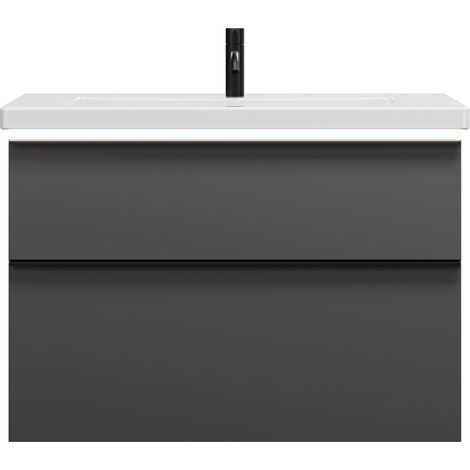 burgbad Eqio lavabo cerámico con mueble bajo para lavabo con