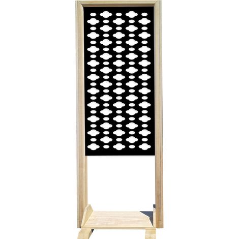 CLOUDS - Separè - Paravento modulabile - 70x190cm - in Legno e PVC Nero (1/3)