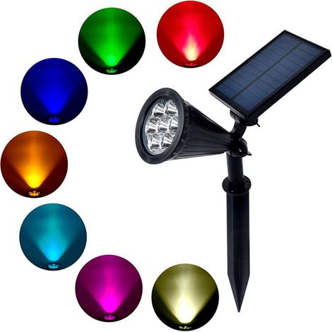 Lampe Solaire Jardin Spot à LED Extérieur Waterproof Lumière d'extérieur Solaire Etanche Pour Jardin, Terrain, Pelouse 4W,pour l'intérieur et l'extérieur (1/4)