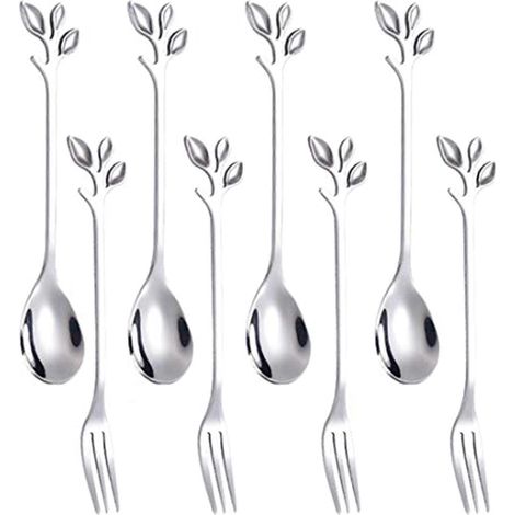 Lot de 16 pièces cuillère à dessert et fourchette lot fruits fourchette argenté (1/5)