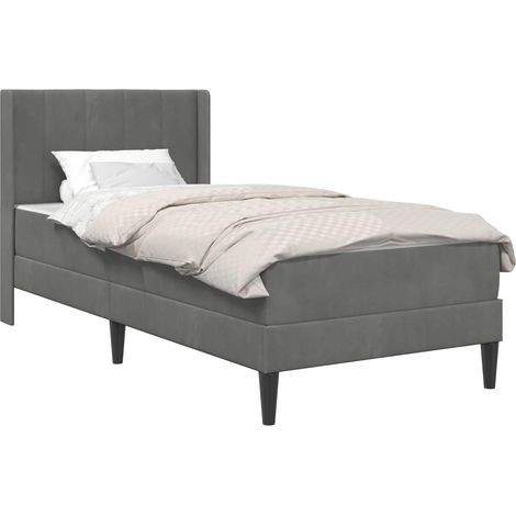 Maison Exclusive - Cadre de lit avec matelas Gris foncé 80 x 200 cm Velours