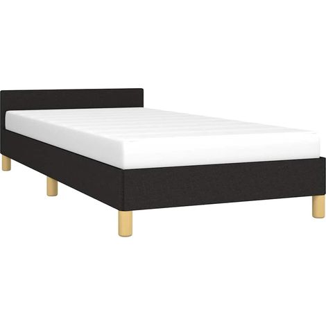 Bed Frame with Headboard without Mattress Black 90x190 cm Fabric vidaXL (1/2)