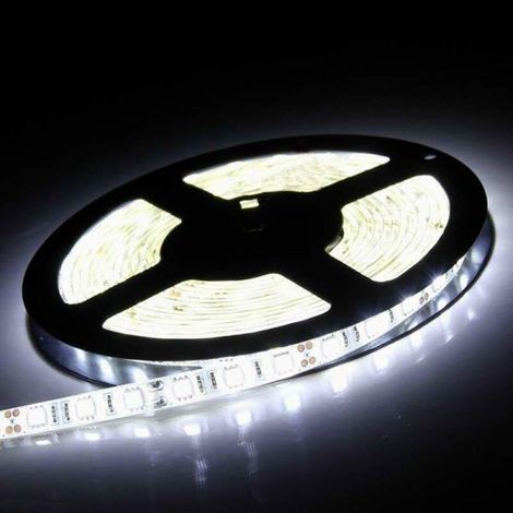 BOBINA STRISCIA STRIP LED 5050 FLESSIBILE 5M ADESIVA LUCE INTERNO ESTERNO IP65 Non applicabile,Bianco