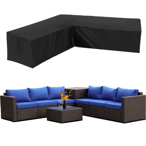 Wasserdichte 210D Oxford Garten-Ecksofa-Abdeckung, staubdicht, L-förmige Gartenmöbelabdeckung, Ecksofa-Abdeckung (200x270x82cm)