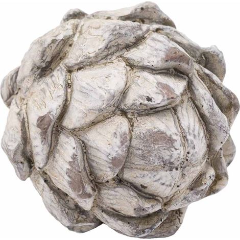 Garda Decorative Large Artichoke - Ceramic - L14 x W14 x H15 cm - Antique White/Stone