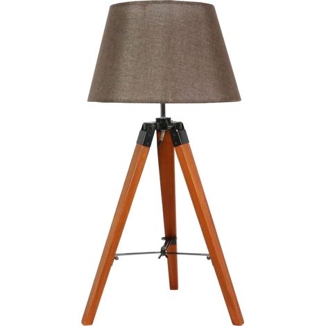 Lampada da tavolo Candellux Lugano treppiede legno E27 (1/3)