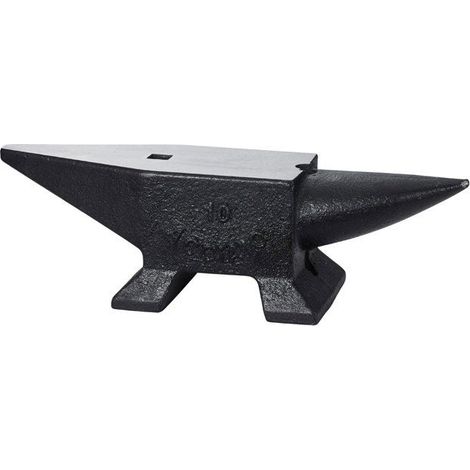 Enclume de forgeron en acier dur - Modèle 22BLACK - 10 kg - 55 HRC - 2 cornes - Trou rond 18 mm (1/5)