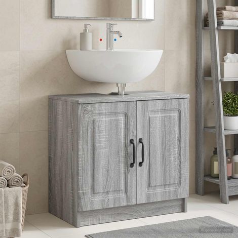 vidaXL Bathroom Sink Cabinet UTRECHT Grey Sonoma 59.5 x 31.5x 56 cm (1/5)