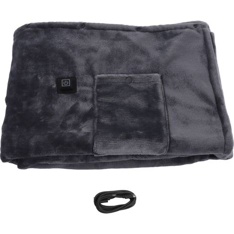 Piccola coperta elettrica riscaldata a 5V, riscaldamento rapido, in flanella spessa, grigia, 160x80 cm / 63,0x31,5 pollici. (1/5)