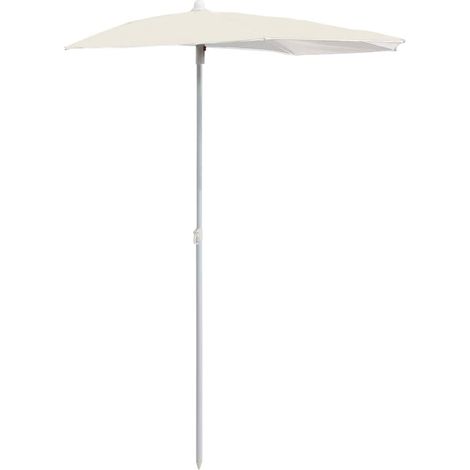 Maison Exclusive - Demi-parasol de jardin avec mât 180x90 cm sable (1/5)