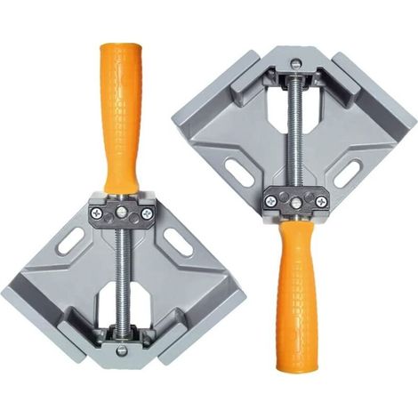2 Pièces 90 Degrés Serre Joint Angle, Ajustable Etau D'angle Alliage d'Aluminium, Étau de Serrage pour Menuiserie Charpentier, Outils Menuisier, Soudage de Charpentier