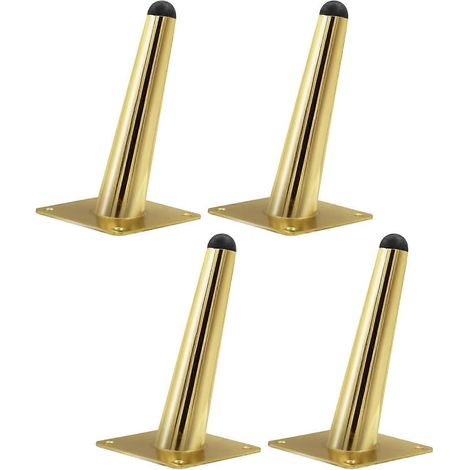 Verstellbare Schrankbeine, goldene Möbelbeine, 20 cm, 4er-Set, moderne, schräge Tischbeine im Mid-Century-Stil, Sofafüße zum Selbermachen, Halterung für Schränke, 10 cm (4 Zoll), Gold