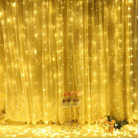 3 x 3 m, 304 LEDs, gefrierender Regen, Eiszapfen, Lichterkette, Weihnachtslichterkette, Lampe, Lichterkette, Party, IP44, Außen- und Innenbereich, warmweiß (1/5)