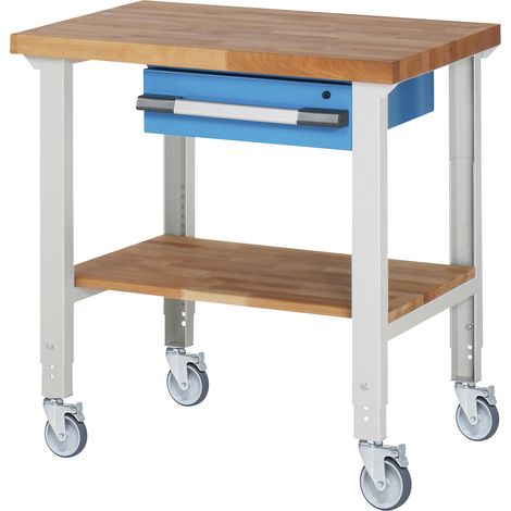 eurokraft pro, Établi mobile série 7000, 4 roulettes pivotantes