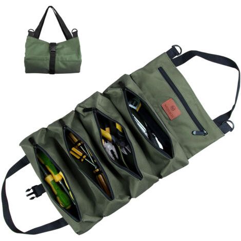 Gotrays – Trousse à outils en tissu Oxford 47 x 28,5 cm – Sac à outils pour matériel de suspension – Compatible avec outils de bricolage – Camouflage vert (1/5)