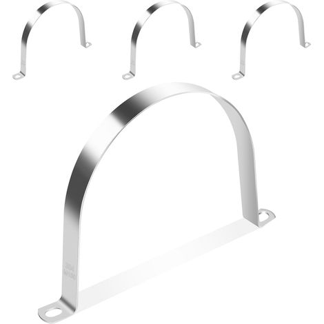Set of 4 Stainless Steel Hose Clamps Diameter 150 mm for Fixing Universal Metal Clamp for Water Pipes, Cables, Pipes  Support de tuyau universel en métal, collier de fixation pour tuyaux d'eau, câbles (1/5)