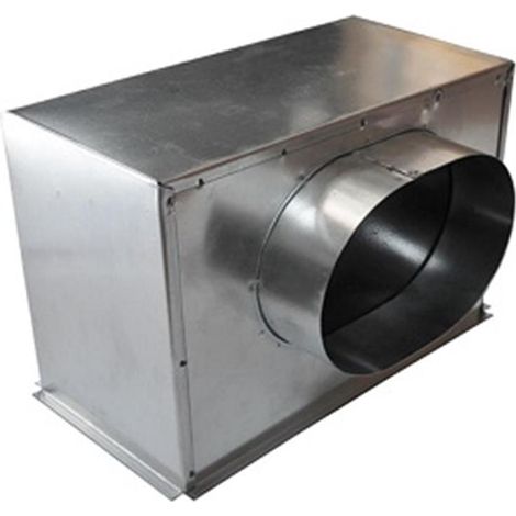 Plénum de soufflage acier sortie latérale - Largeur: 300mm - profondeur: 100mm - Ø160mm (1/3)