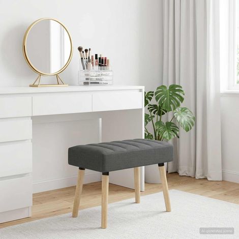 vidaXL Panchina trapuntata a canale Grigio Scuro 60 x 40 x 45 cm