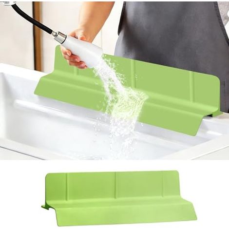 Tapis de protection pour évier - Protection anti-éclaboussures - 46 x 9 cm - Protection anti-éclaboussures en silicone - Convient aux robinets de cuisine - Tapis avec ventouses et système d'évacuation (1/5)