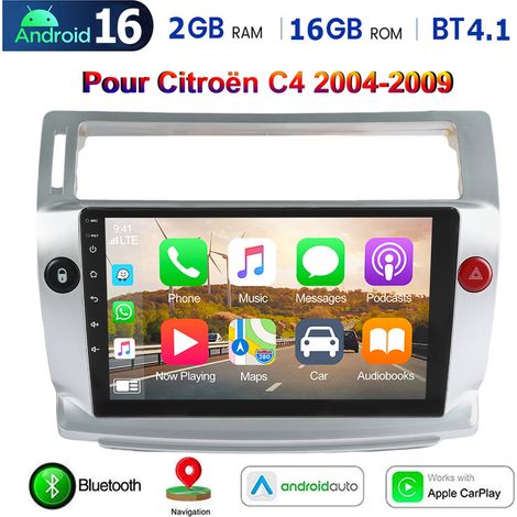 Autoradio 9 pouces Android 16 GPS RDS écran tactile avec caméra de recul pour Citroën C4 I 2004 à 2009 - 2+16G (1/5)