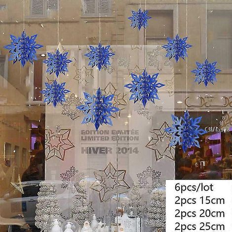 Guirlande de flocons de neige artificiels 3D en papier, décorations de Noël pour la maison. (1/5)