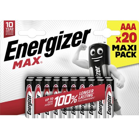 Energizer Max Micro (AAA)-Batterie Alkali-Mangan 1.5 V 20 St. (1/5)