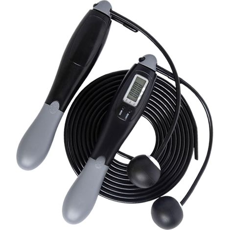 Corde à sauter avec compteur, corde à sauter avec écran LCD, accessoire de fitness numérique pour la maison, câble de saut sans fil pour femmes et hommes, équipement d'exercice (1/5)