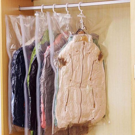 Seitlich zu öffnender, aufhängbarer Staubsaugerbeutel mit Kleiderhaken, Aufbewahrungsbeutel für Kleidung, Staubschutzhülle für Kleidung (1/5)
