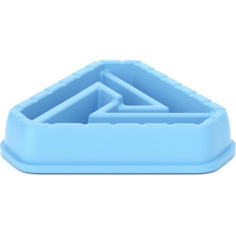 Bol pour animaux de compagnie en plastique antidrapant triangle slow food anti touffement slow food bowl(bleu) (1/5)