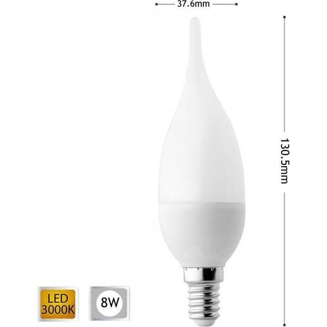 Lampadina Led 8 W Soffio Colpo Di Vento Luce Calda E14 8w C37