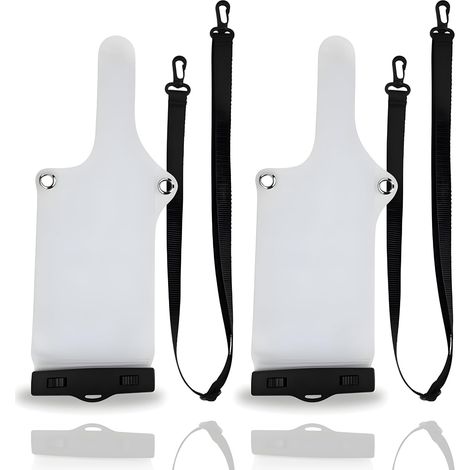 2er-Pack universelle wasserdichte Walkie-Talkie-Tasche, transparente Tasche mit Clip und Umhängeband, staubdichte wasserdichte Schutzhülle, kompatibel mit Baofeng, Motorola, (1/5)
