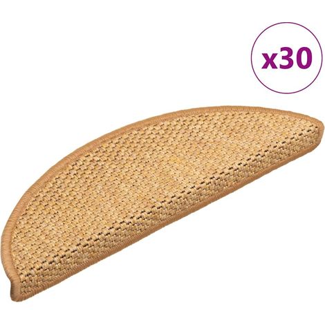 Alfombra autoadhesiva escalera sisal 30 uds 56x17x3 cm sisal vidaXL