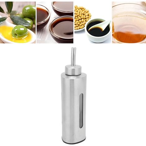 Tragbare Flasche aus Edelstahl 304 für Öl und Essig mit Sichtfenster, Restaurant- und Küchenstil 1 (1/5)