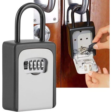 Lntyq Boite à Clé Sécurisée, Coffre a Clef avec Code Numérique à 4 Chiffres pour Intérieur Extérieur Maison Bureau Garage École Gymnase