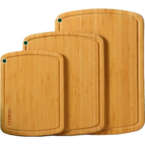 Schneidebrett-Set, umweltfreundliches Bambus, vielseitig einsetzbar, Bogen Set aus 3 (1/2)