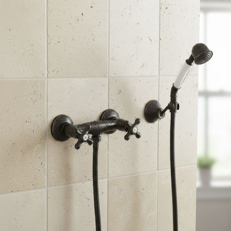 PaulGurkes Ensemble de douche Nostalgie rétro Noir